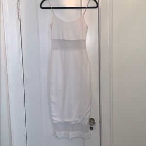 White Bodycon dress with mesh cutouts